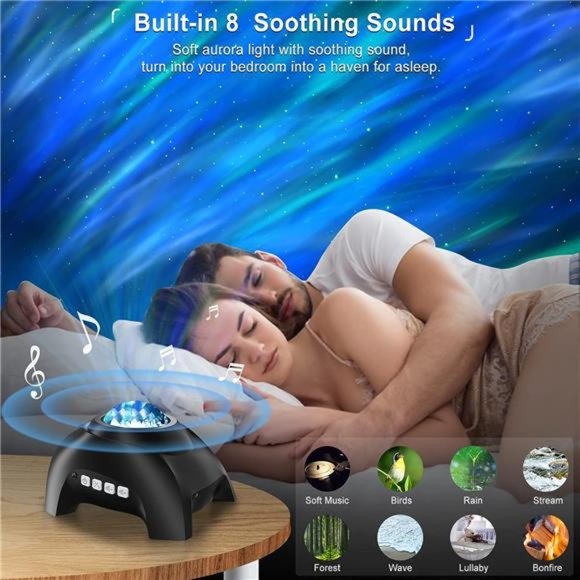 Northern Lights Aurora Projector for Bedroom with Music Bluetooth Speaker - Picture 3 of 6